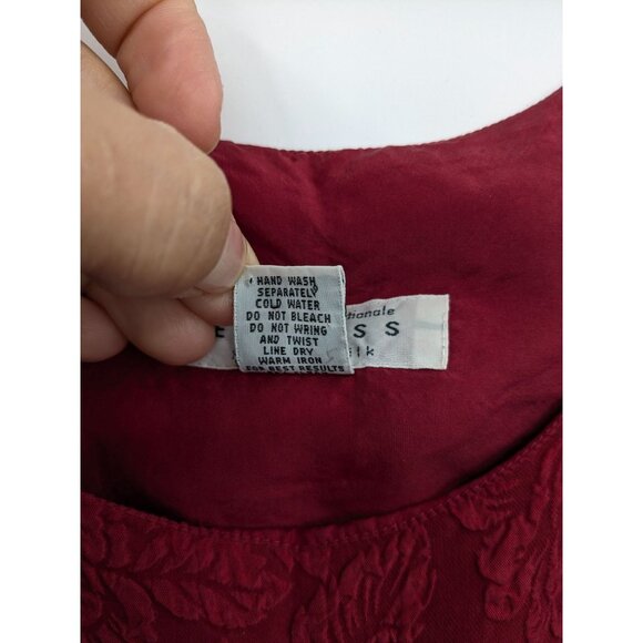 Vintage Y2K Express 100% Silk Floral Textured Tank Top Women Size M Whimsigoth - Picture 9 of 9